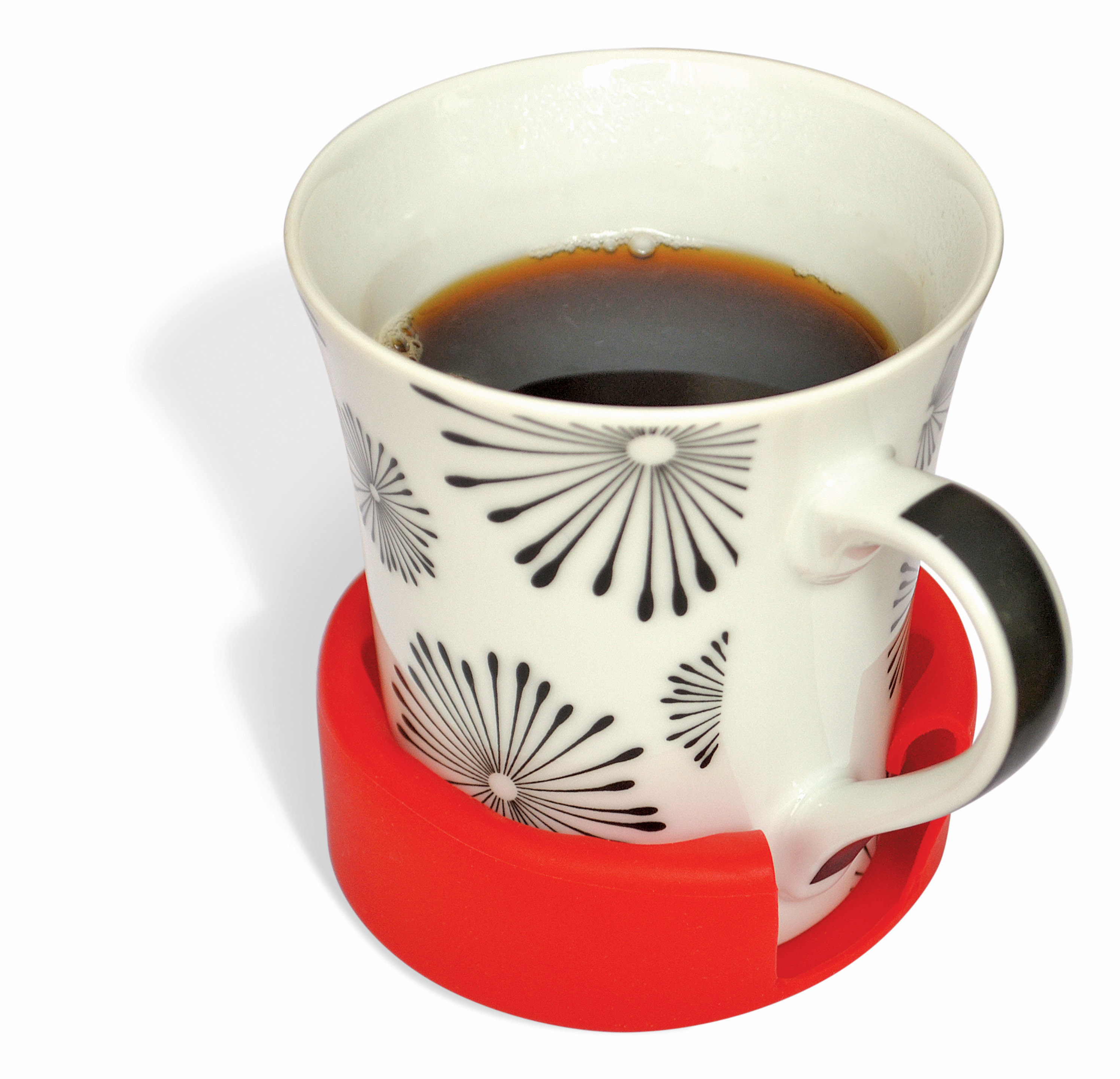 Porte-gobelet En Silicone Avec Raclette - Support Tasse Antidérapant - Rose