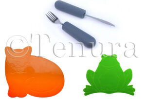 Tenura Childrens Non-Slip Mats and Cutlery Grips